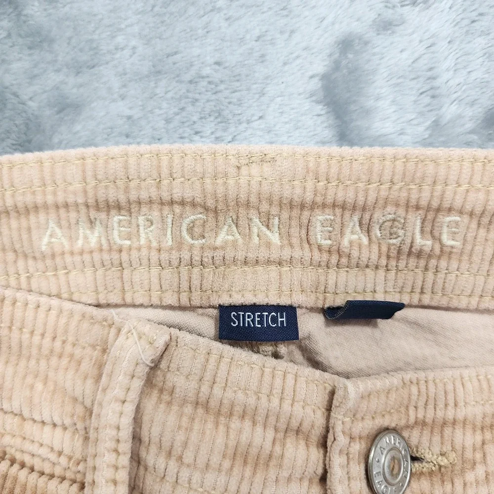 American Eagle Pants Womens 000 Beige Super High Rise Wide Leg‎ Baggy Corduroy